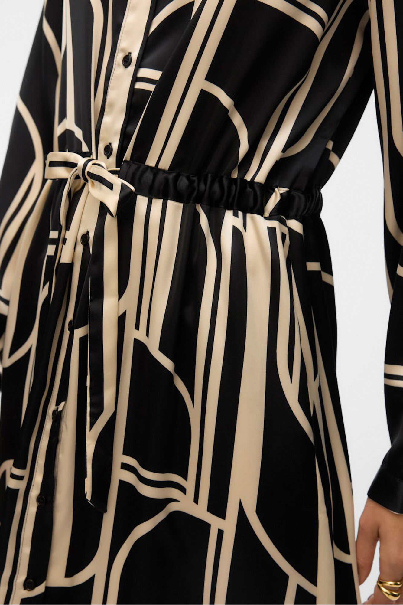 Vero Moda Vestido 7/8 camisero satinado