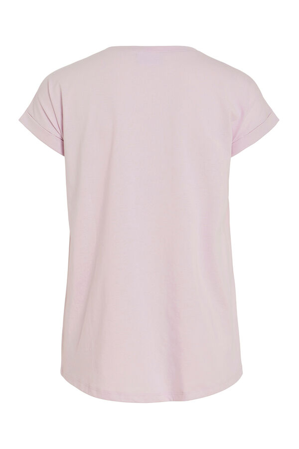 Vila T-shirt manga curta em algod&atilde;o org&acirc;nico Roxo
