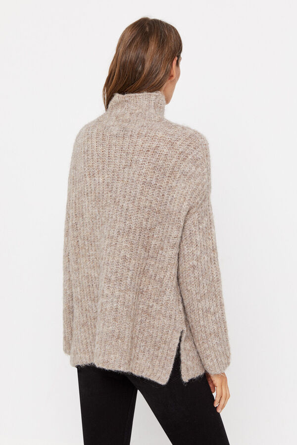 Cortefiel Camisola de malha bordada Castanho