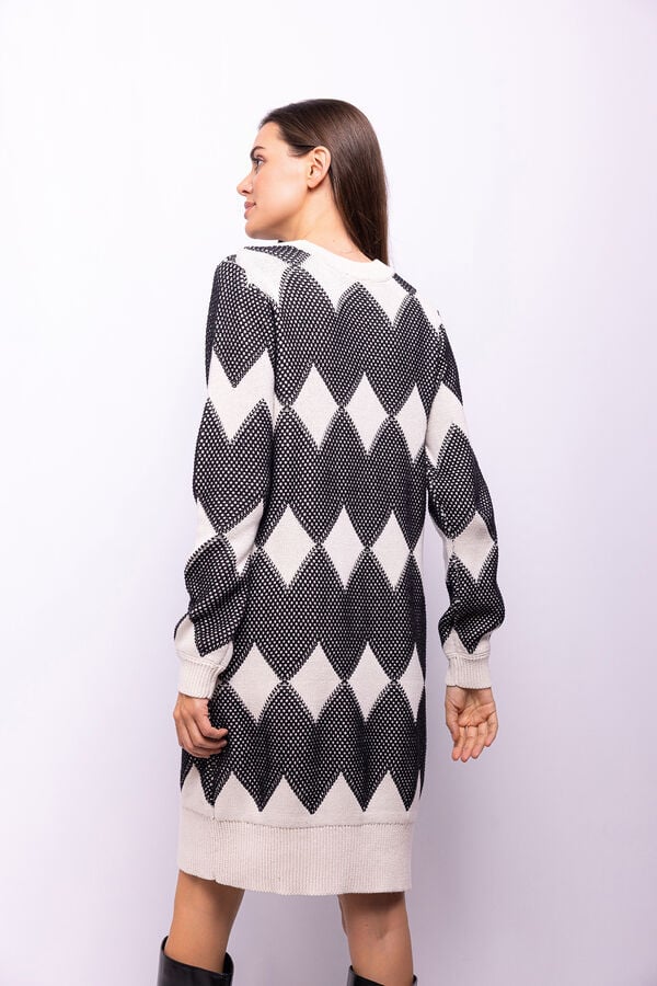 Object Vestido punto estampado Blanco