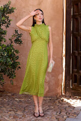 Polín Et Moi Vestido Kerr com babados Verde