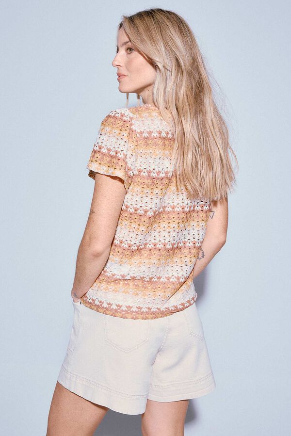 Slowlove Top estruturado de manga curta Multicolorido