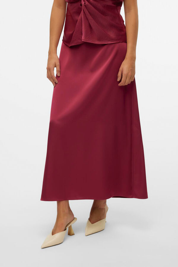 Vero Moda Falda midi de tejido satinado Morado