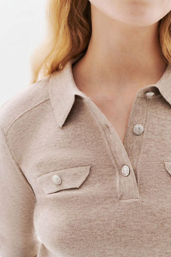 Caroll Camisola gola polo Tostado