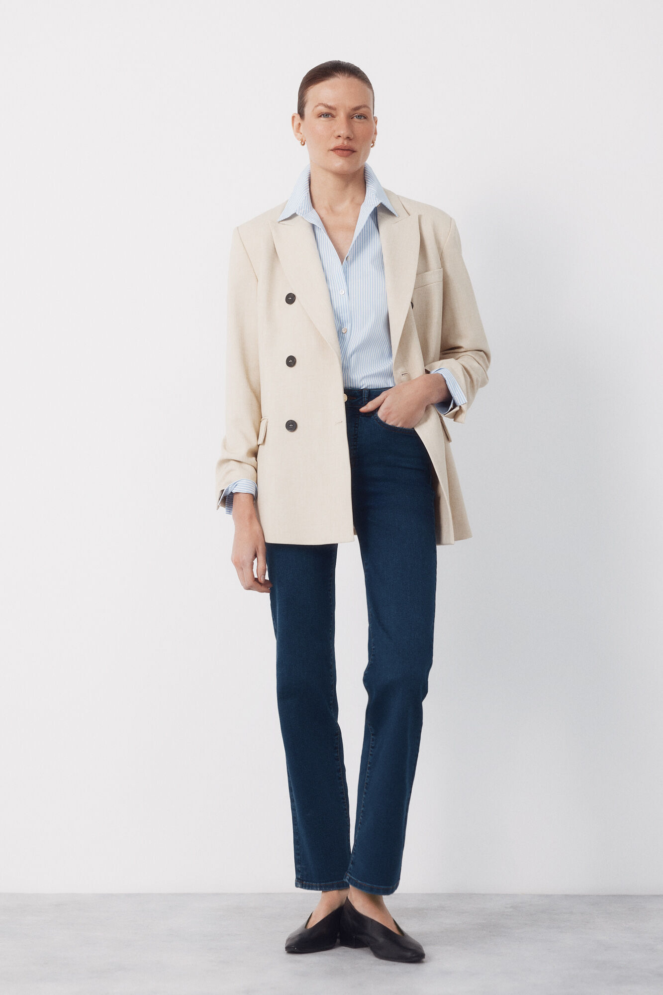 Cortefiel Blazer com lapelas largas