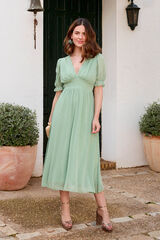 Pol&iacute;n Et Moi Vestido flores Manon Kaki