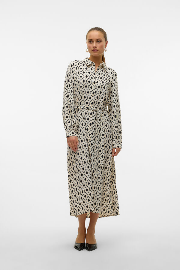 Vero Moda Vestido camisero midi Gris