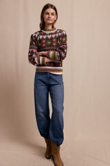 Slowlove Jersey grecas Estampado marr&oacute;n