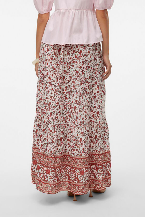 Vero Moda Falda larga de algod&oacute;n Blanco