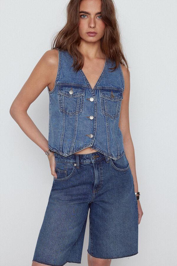 Slowlove Chaleco Denim Azul