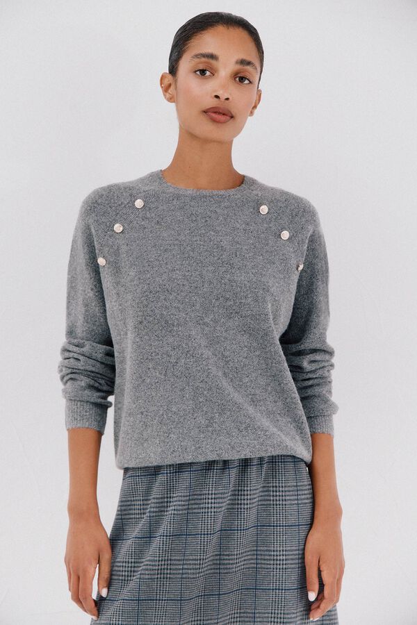 Cortefiel Camisola de toque suave Cinzento