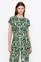 Cortefiel Top estampado cord&oacute;n Estampado verde