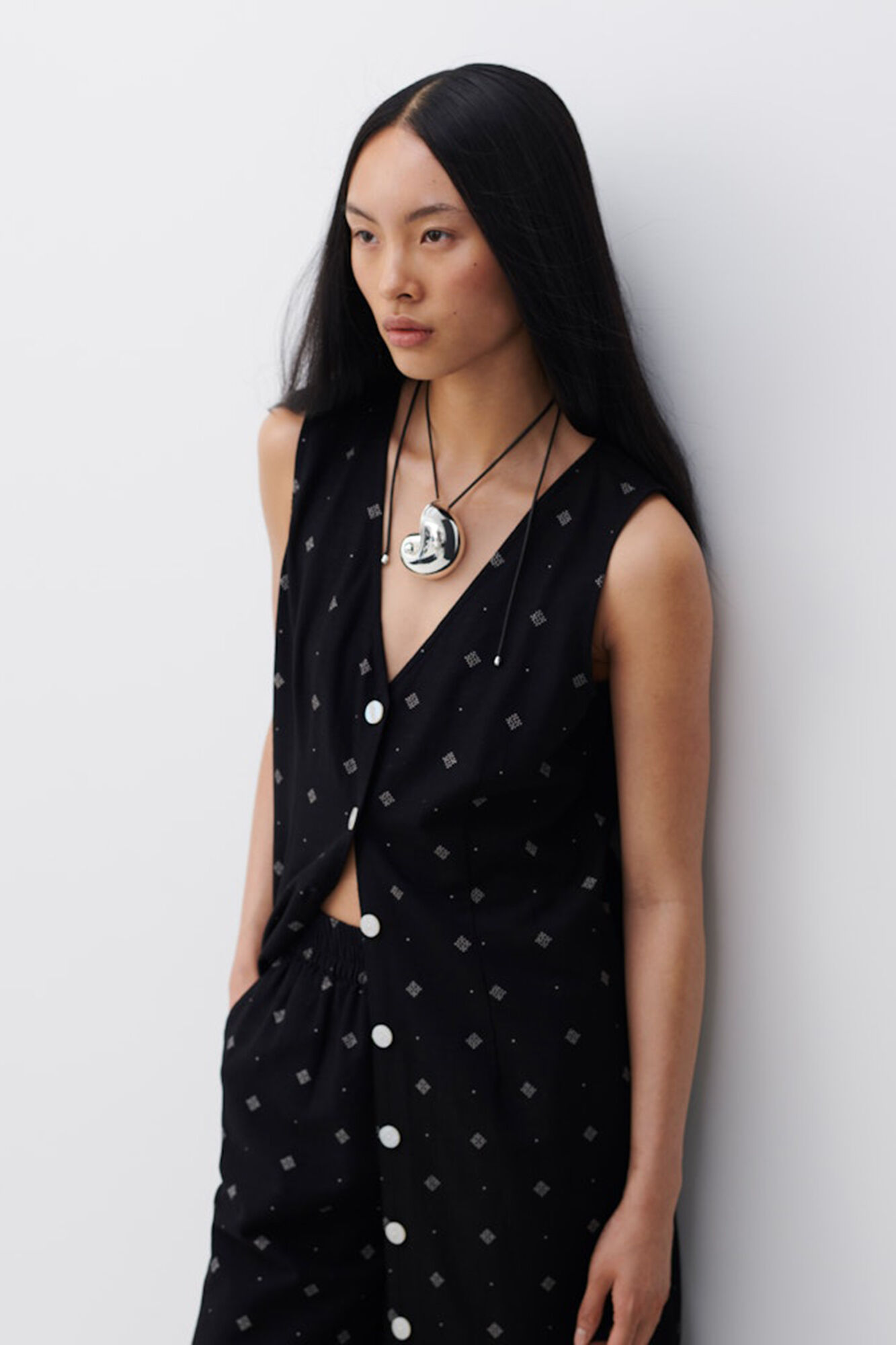 Vila Vestido midi estampagem &eacute;tnica