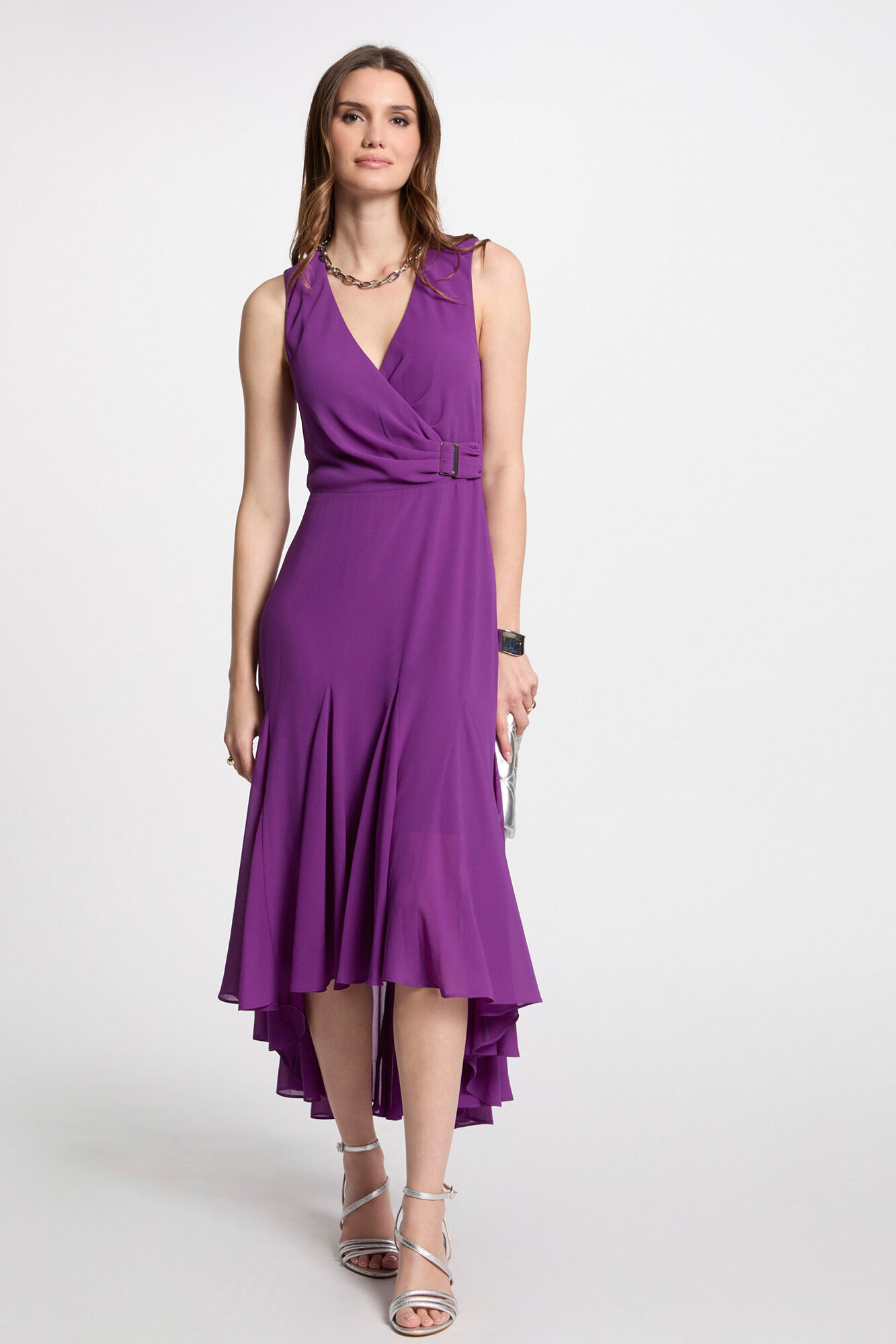 Morgan Vestido midi recto holgado