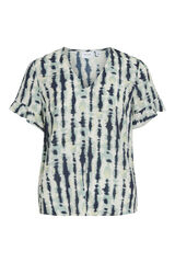 Vila Blusa de manga volante con viscosa Estampado turquesa