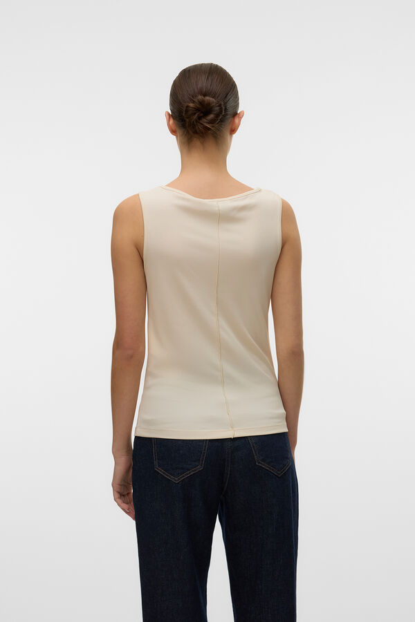 Vero Moda Camiseta de tirantes y cuello barco Amarillo