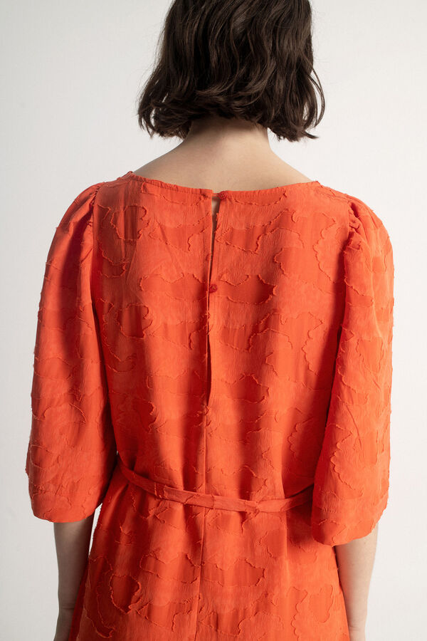 Object Vestido midi estructura Naranja