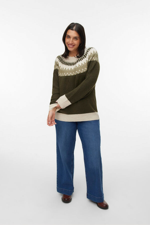 Vero Moda Curve Jersey greca talla grande Verde