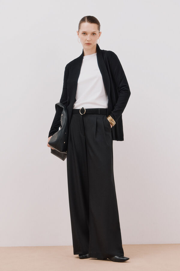 Cortefiel Chaqueta cuello chal Negro