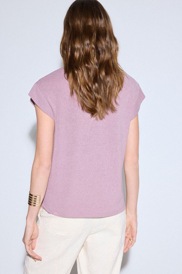 Slowlove Camiseta com estrutura b&aacute;sica Roxo