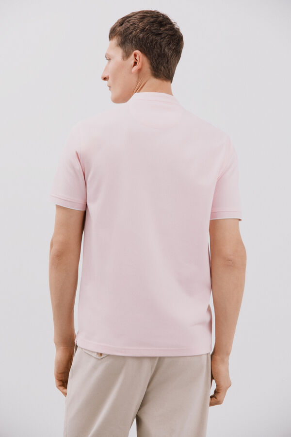 Cortefiel Polo cuello mao Rosa