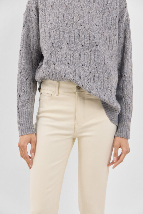 Cortefiel Cal&ccedil;as Sensational Resinados Ecru