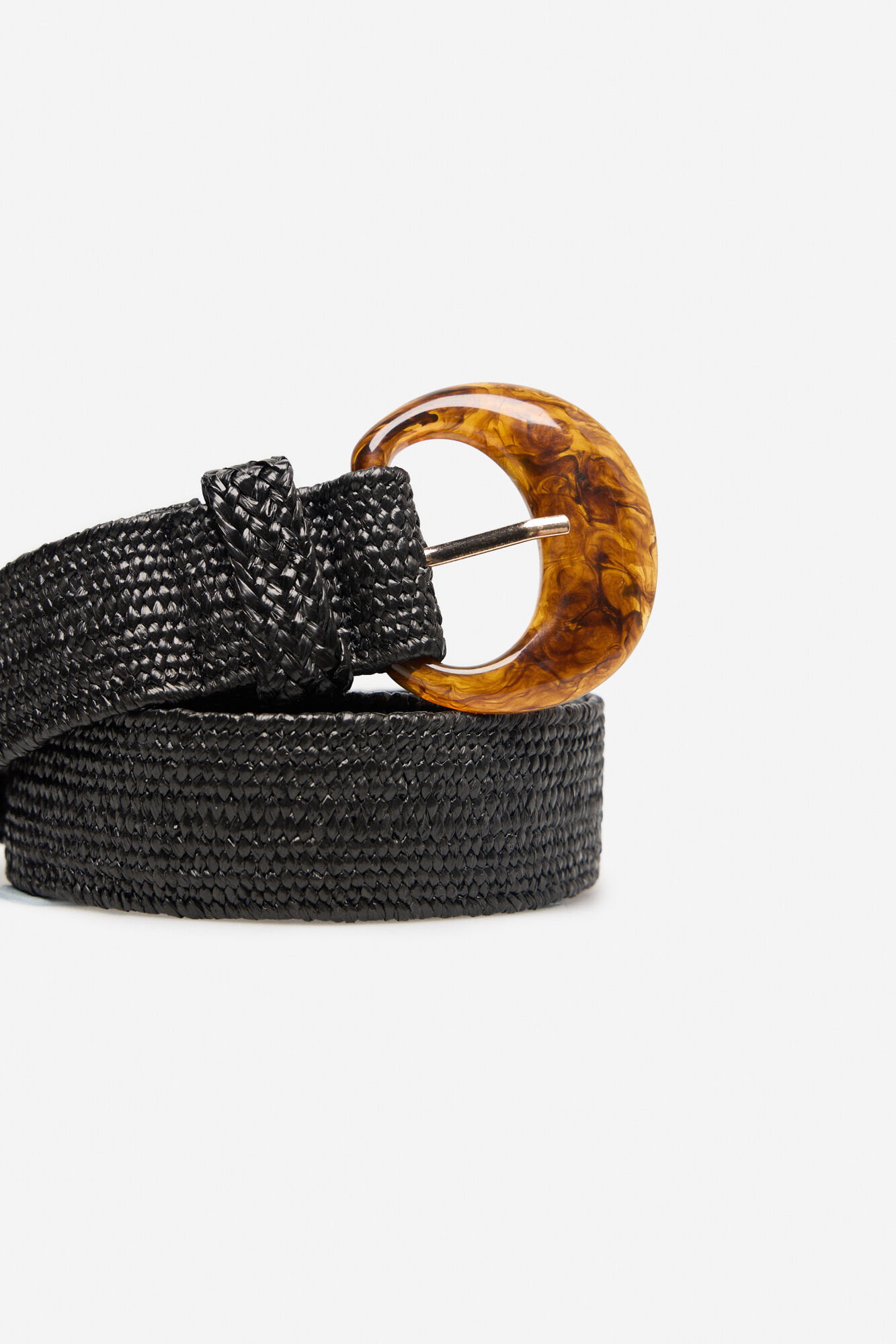 Cortefiel Cinto el&aacute;stico de r&aacute;fia carey