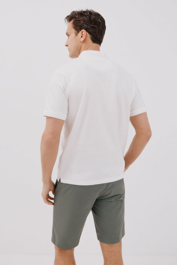 Cortefiel polo cuello estructura Blanco