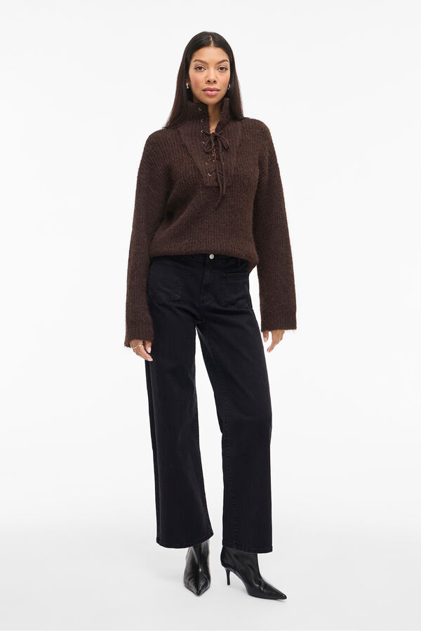 Vila Pantal&oacute;n ancho con bolsillos delanteros Negro