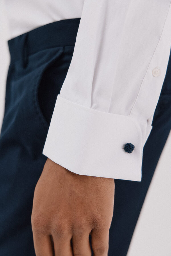 Cortefiel Camisa vestir rayas algod&oacute;n tencel Blanco