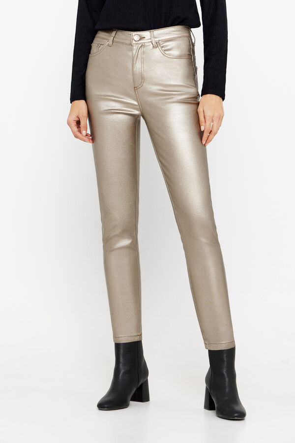 Cortefiel Pantal&oacute;n push up tiro alto Amarillo