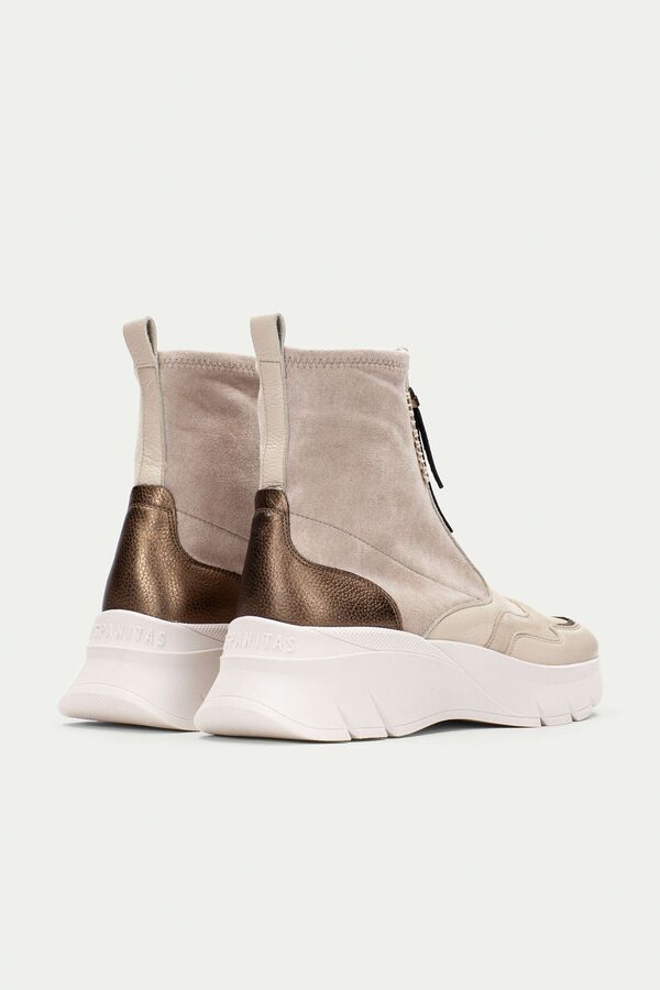 Hispanitas Bot&iacute;n cremallera suela volumen Helsinki Beige