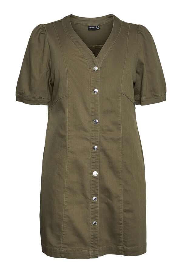 Vero Moda Curve Vestido corto denim talla grande Kaki
