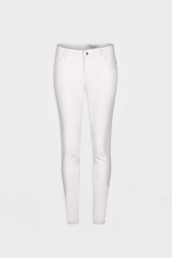 Morgan Vaquero skinny talle bajo Blanco