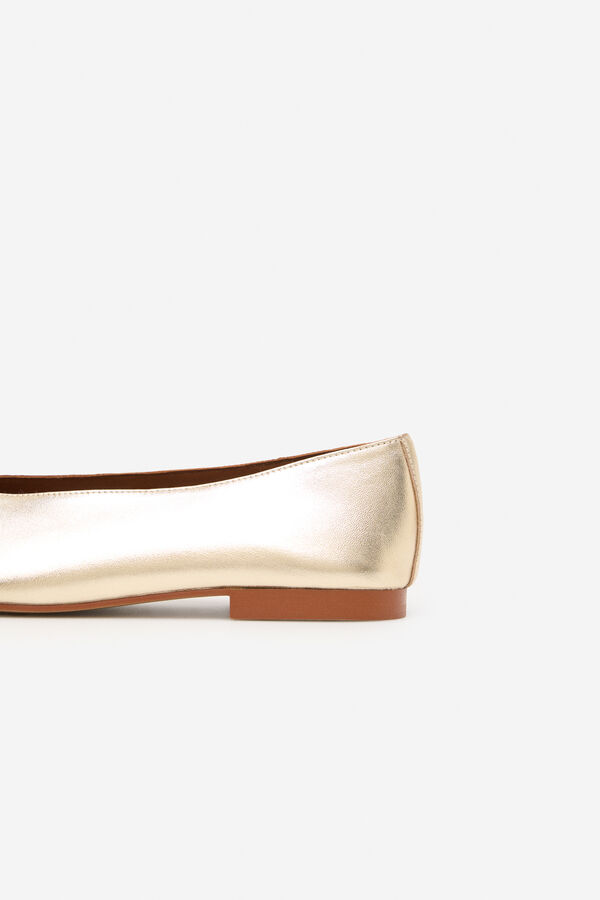 Cortefiel Bailarina lazo piel Dorado