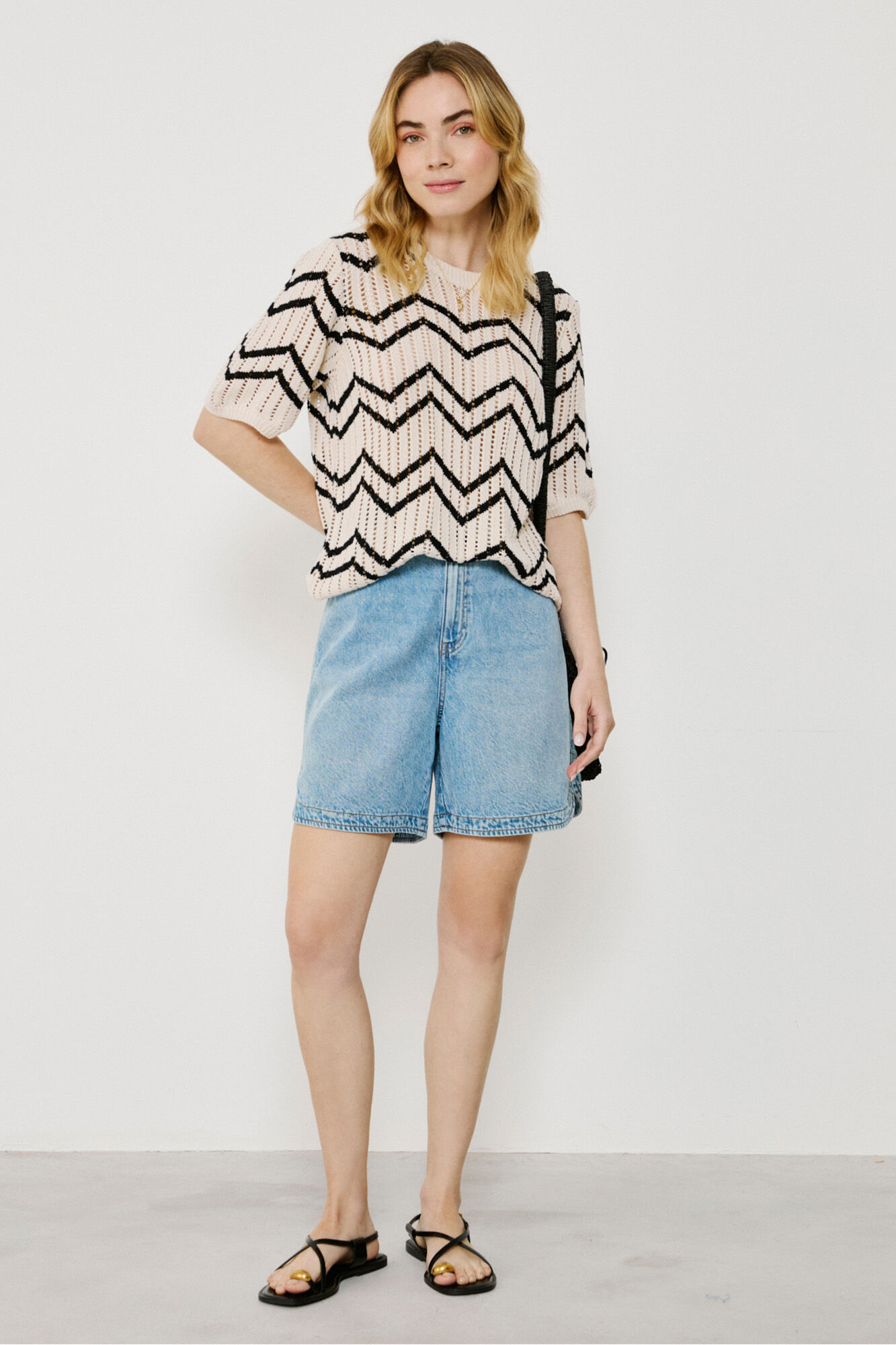 Vila Top de punto calado de algod&oacute;n