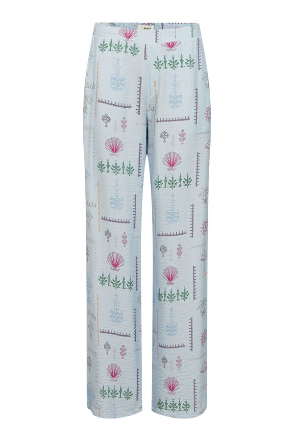 Object Calças fluidas com estampado Azul