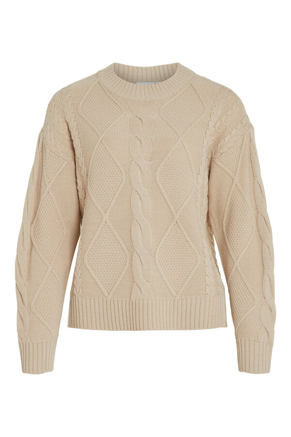 Vila Jersey de punto con ochos Gris