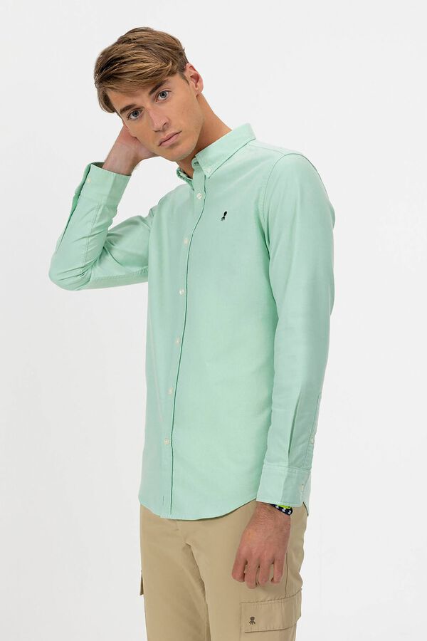 elPulpo Camisa Oxford com gola de bot&atilde;o Verde