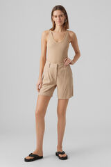 Vero Moda Bermudas de linho Castanho