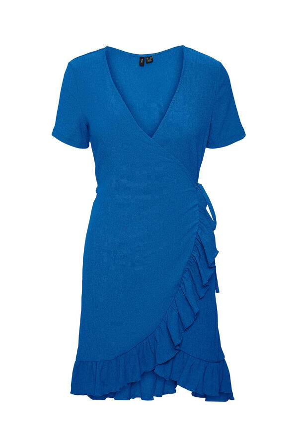 Vero Moda Vestido curto cruzado Azul