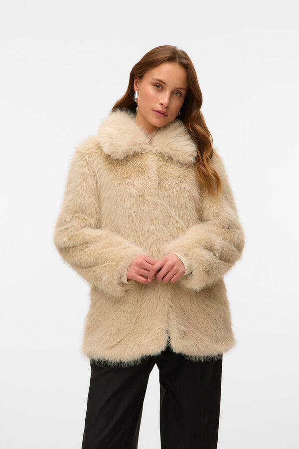 Vero Moda Abrigo de pelo Beige