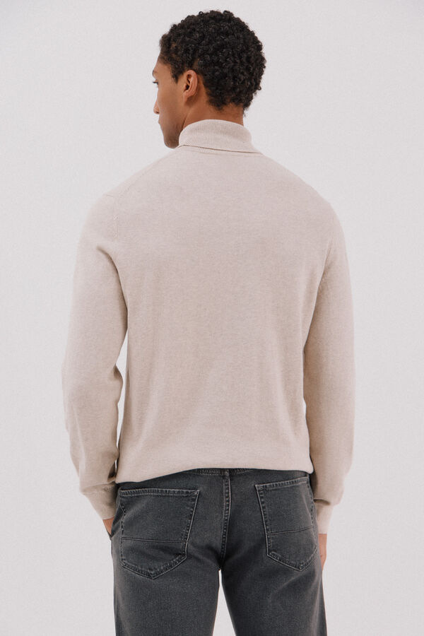 Cortefiel Jersey algod&oacute;n cashmere cuello alto Beige