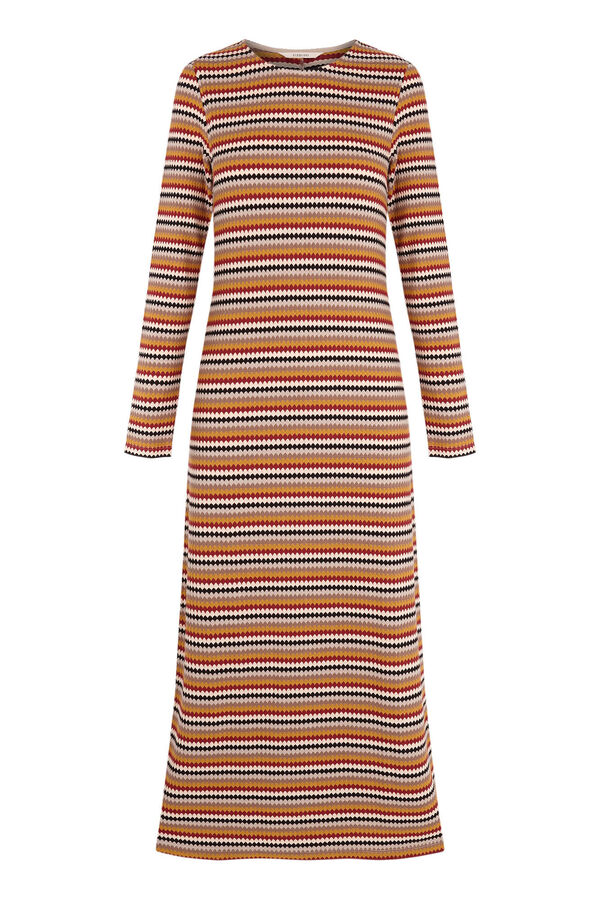 Slowlove Vestido estructura rayas multicolor Multicolor