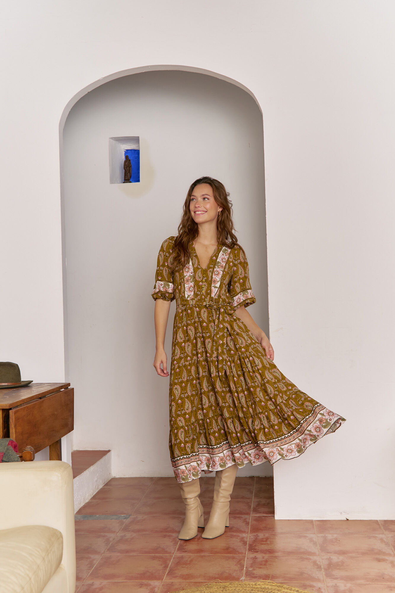 Jaase Vestido midi mila estampado Amalie