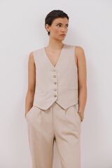 Cortefiel Colete aberto com manga cavas Castanho