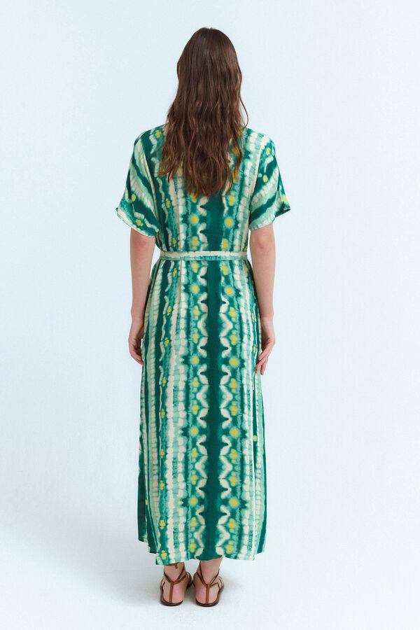 Vila Vestido camisa midi de viscose   Verde