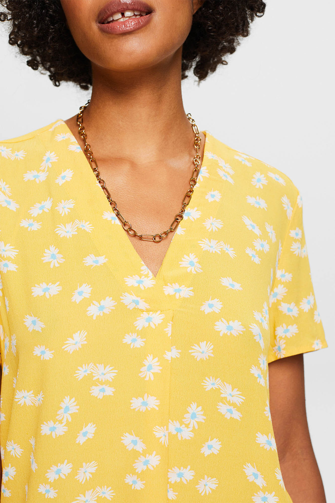 Esprit Blusa manga corta estampado floral viscosa