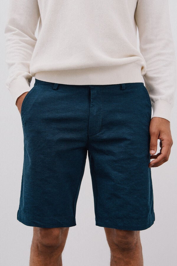 Cortefiel Bermudas Oxford cal&ccedil;as chino Azul