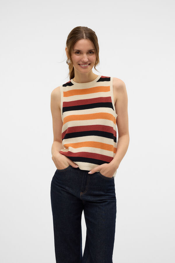 Vero Moda Blusa malha manga fria Cinzento